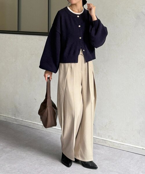 Thevon（ゼボン）の「ニュアンスボタンショートカーディガン（カーディガン/ボレロ・レディース・ネイビー/イエロー/ライトグレー・FREE）」の21枚目の写真