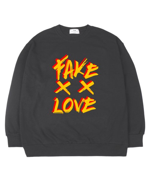 TI.GLAKE(ティーグレイク)の「フェイクラブ オーバーサイズ スウェット Tシャツ ダークグレー(スウェット・レディース・その他・MEDIUM/LARGE/X-LARGE/XX-LARGE)」の1枚目の写真