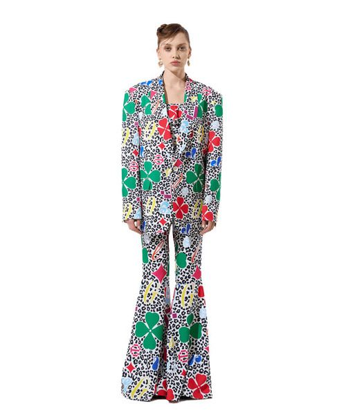 GREEDILOUS(グリディアス)の「MT Clover Pattern 01 Multi Clover Print Boot Cut Pants(その他パンツ・レディース・その他・SMALL/MEDIUM/LARGE/X-SMALL)」の1枚目の写真