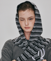 DEARMYDEER（ディアマイディア）の「ディアDR フードパーカー マフラー (ブラックストライプ)（マフラー）」