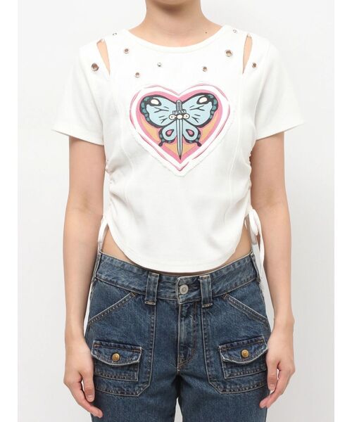 jouetie（ジュエティ）の「【アニメ『ジョジョの奇妙な冒険 ストーンオーシャン』×jouetie】フィットTシャツ（Tシャツ/カットソー・レディース・ブルー/オフホワイト/ブラック・MEDIUM）」の6枚目の写真