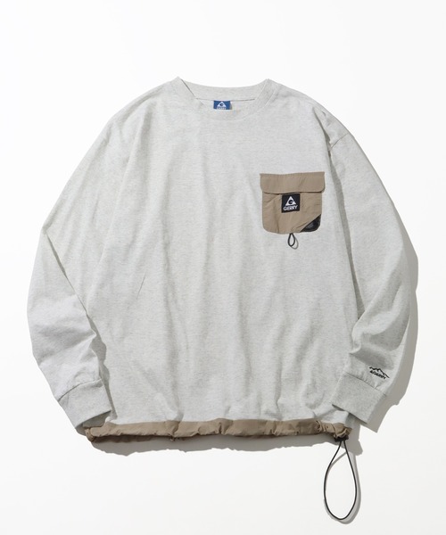 GERRY(ジェリー)の「【GERRY/ジェリー】ナイロンポケット付 ロングスリーブTシャツ(Tシャツ/カットソー・メンズ・ブラック/ホワイト/アッシュグレー・LL/M/L)」の3枚目の写真