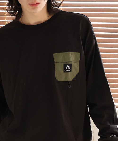 GERRY(ジェリー)の「【GERRY/ジェリー】ナイロンポケット付 ロングスリーブTシャツ(Tシャツ/カットソー・メンズ・ブラック/ホワイト/アッシュグレー・LL/M/L)」の19枚目の写真