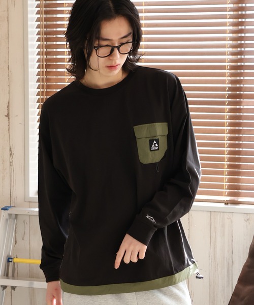 GERRY(ジェリー)の「【GERRY/ジェリー】ナイロンポケット付 ロングスリーブTシャツ(Tシャツ/カットソー・メンズ・ブラック/ホワイト/アッシュグレー・LL/M/L)」の16枚目の写真