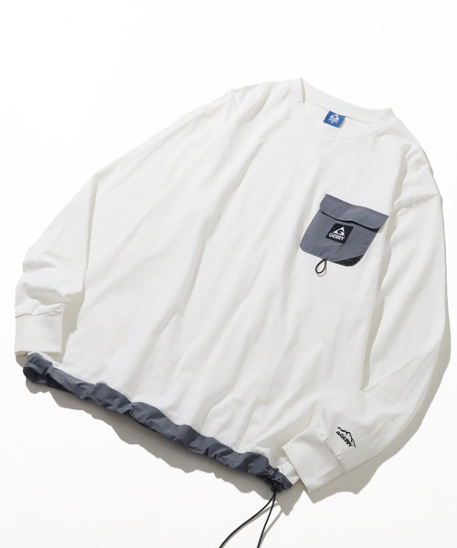 GERRY(ジェリー)の「【GERRY/ジェリー】ナイロンポケット付 ロングスリーブTシャツ(Tシャツ/カットソー・メンズ・ブラック/ホワイト/アッシュグレー・LL/M/L)」の12枚目の写真