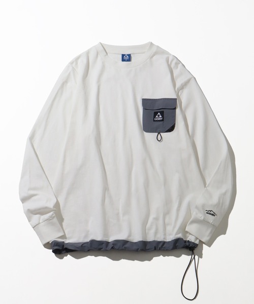 GERRY(ジェリー)の「【GERRY/ジェリー】ナイロンポケット付 ロングスリーブTシャツ(Tシャツ/カットソー・メンズ・ブラック/ホワイト/アッシュグレー・LL/M/L)」の5枚目の写真