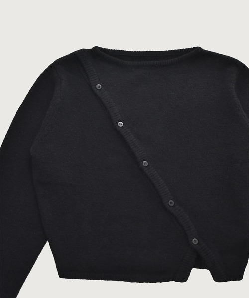 kiehtova（キエトヴァ）の「【kiehtova】ASYMMETRY KNIT TOPS/アシンメトリーニットトップス KTWR53（ニット/セーター・レディース・チャコールグレー/ブラック・FREE）」の5枚目の写真