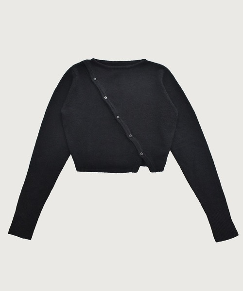 kiehtova（キエトヴァ）の「【kiehtova】ASYMMETRY KNIT TOPS/アシンメトリーニットトップス KTWR53（ニット/セーター・レディース・チャコールグレー/ブラック・FREE）」の3枚目の写真