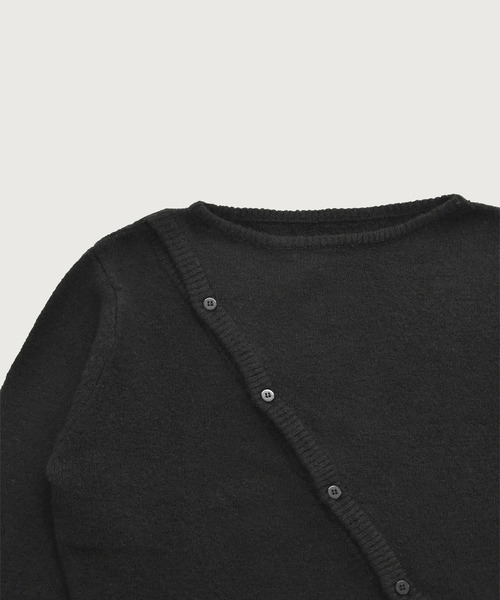 kiehtova（キエトヴァ）の「【kiehtova】ASYMMETRY KNIT TOPS/アシンメトリーニットトップス KTWR53（ニット/セーター・レディース・チャコールグレー/ブラック・FREE）」の6枚目の写真