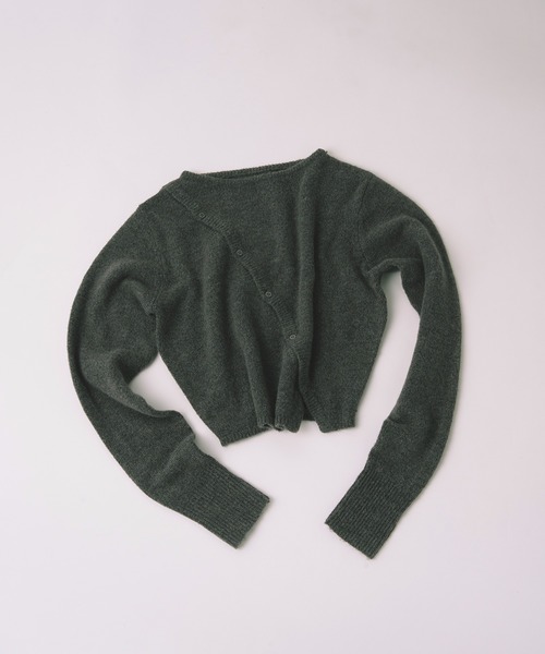 kiehtova（キエトヴァ）の「【kiehtova】ASYMMETRY KNIT TOPS/アシンメトリーニットトップス KTWR53（ニット/セーター・レディース・チャコールグレー/ブラック・FREE）」の9枚目の写真