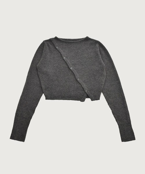 kiehtova（キエトヴァ）の「【kiehtova】ASYMMETRY KNIT TOPS/アシンメトリーニットトップス KTWR53（ニット/セーター・レディース・チャコールグレー/ブラック・FREE）」の10枚目の写真