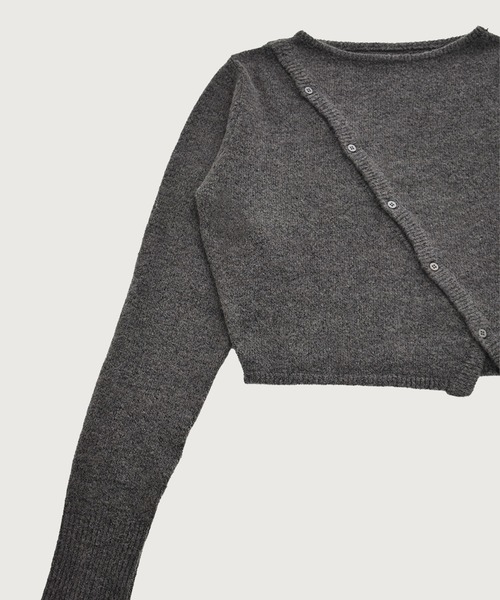 kiehtova（キエトヴァ）の「【kiehtova】ASYMMETRY KNIT TOPS/アシンメトリーニットトップス KTWR53（ニット/セーター・レディース・チャコールグレー/ブラック・FREE）」の13枚目の写真