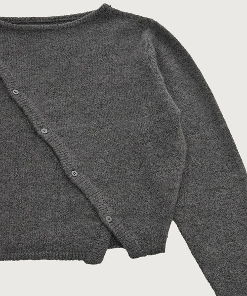 kiehtova（キエトヴァ）の「【kiehtova】ASYMMETRY KNIT TOPS/アシンメトリーニットトップス KTWR53（ニット/セーター・レディース・チャコールグレー/ブラック・FREE）」の12枚目の写真