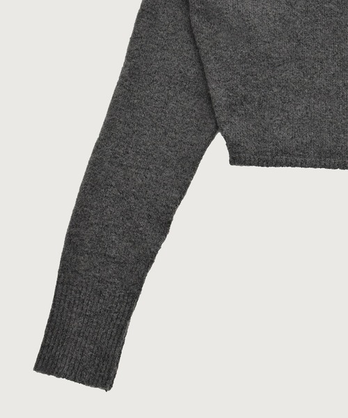 kiehtova（キエトヴァ）の「【kiehtova】ASYMMETRY KNIT TOPS/アシンメトリーニットトップス KTWR53（ニット/セーター・レディース・チャコールグレー/ブラック・FREE）」の14枚目の写真