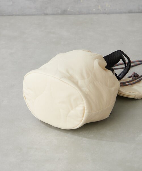 ナイロンキルト2WAY巾着バッグ ミニポーチ付き（ショルダーバッグ