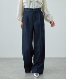 ROPE' | テンセルデニムストレートワイドパンツ/イージーケア・セットアップ対応(デニムパンツ)