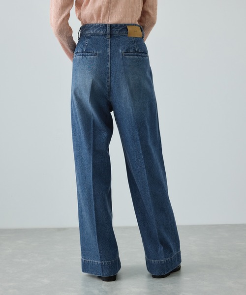 ROPE'（ロペ）の「テンセルデニムストレートワイドパンツ/イージーケア・セットアップ対応（デニムパンツ・レディース・ネイビー/ブルー・40/38/36）」の6枚目の写真