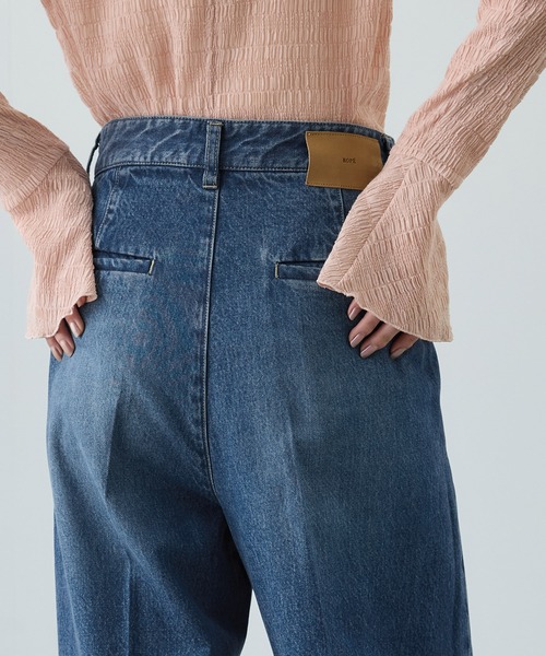 ROPE'（ロペ）の「テンセルデニムストレートワイドパンツ/イージーケア・セットアップ対応（デニムパンツ・レディース・ネイビー/ブルー・40/38/36）」の7枚目の写真