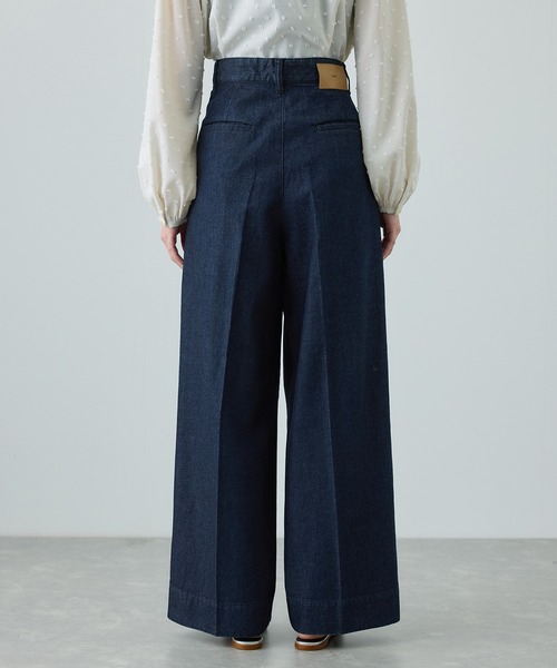 ROPE'（ロペ）の「テンセルデニムストレートワイドパンツ/イージーケア・セットアップ対応（デニムパンツ・レディース・ネイビー/ブルー・40/38/36）」の12枚目の写真