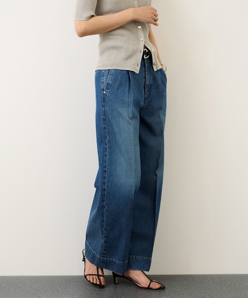 ROPE'（ロペ）の「テンセルデニムストレートワイドパンツ/セットアップ対応・イージーケア（デニムパンツ・レディース・ネイビー/ブルー・40/38/36）」の20枚目の写真