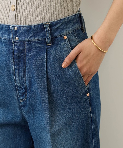 ROPE'（ロペ）の「テンセルデニムストレートワイドパンツ/セットアップ対応・イージーケア（デニムパンツ・レディース・ネイビー/ブルー・40/38/36）」の15枚目の写真