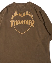 【THRASHER / スラッシャー】ピグメント バーニングハートロゴ クルーネックTシャツ