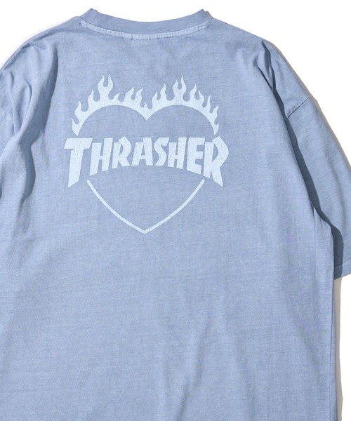 THRASHER（スラッシャー）の「【THRASHER / スラッシャー】ピグメント バーニングハートロゴ クルーネックTシャツ（Tシャツ/カットソー・メンズ・グレー系1/ピンク/ブラウン/サックスブルー/グレー系2/グレー・MEDIUM/X-LARGE/LARGE）」の5枚目の写真