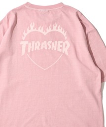 【THRASHER / スラッシャー】ピグメント バーニングハートロゴ クルーネックTシャツ