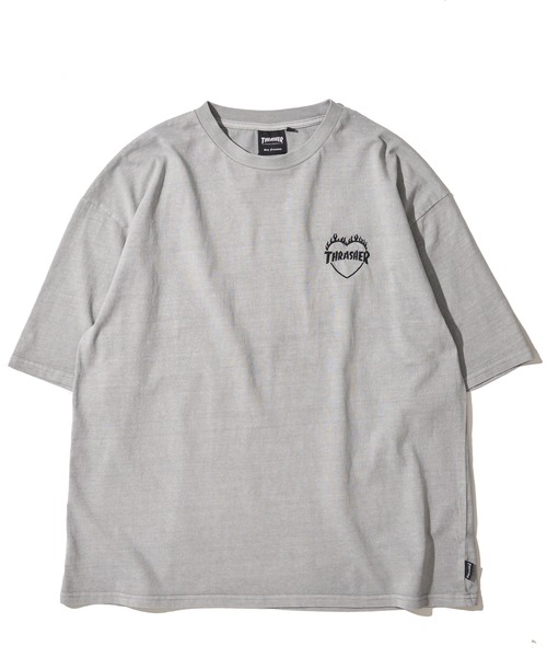 THRASHER（スラッシャー）の「【THRASHER / スラッシャー】ピグメント バーニングハートロゴ クルーネックTシャツ（Tシャツ/カットソー・メンズ・グレー系1/ピンク/ブラウン/サックスブルー/グレー系2/グレー・MEDIUM/X-LARGE/LARGE）」の7枚目の写真