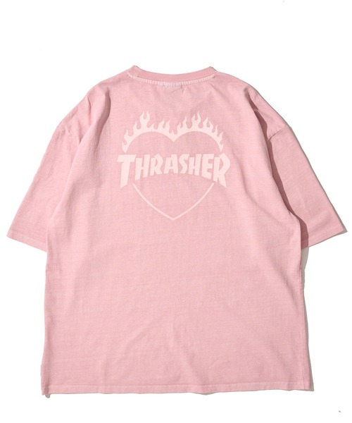 THRASHER（スラッシャー）の「【THRASHER / スラッシャー】ピグメント バーニングハートロゴ クルーネックTシャツ（Tシャツ/カットソー・メンズ・グレー系1/ピンク/ブラウン/サックスブルー/グレー系2/グレー・MEDIUM/X-LARGE/LARGE）」の18枚目の写真