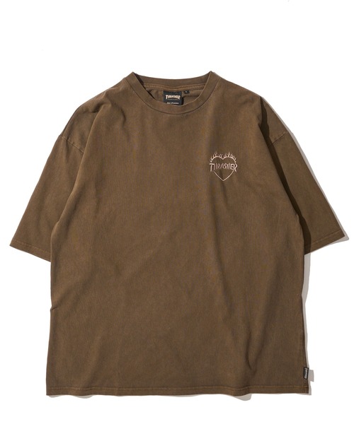 THRASHER（スラッシャー）の「【THRASHER / スラッシャー】ピグメント バーニングハートロゴ クルーネックTシャツ（Tシャツ/カットソー・メンズ・グレー系1/ピンク/ブラウン/サックスブルー/グレー系2/グレー・MEDIUM/X-LARGE/LARGE）」の13枚目の写真
