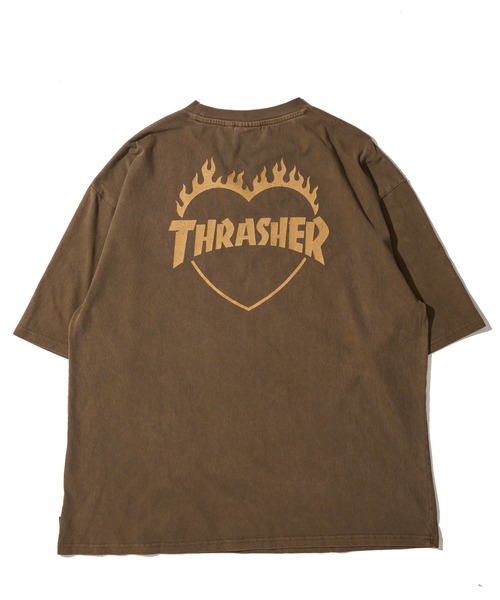 THRASHER（スラッシャー）の「【THRASHER / スラッシャー】ピグメント バーニングハートロゴ クルーネックTシャツ（Tシャツ/カットソー・メンズ・グレー系1/ピンク/ブラウン/サックスブルー/グレー系2/グレー・MEDIUM/X-LARGE/LARGE）」の14枚目の写真