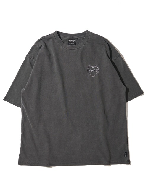 THRASHER（スラッシャー）の「【THRASHER / スラッシャー】ピグメント バーニングハートロゴ クルーネックTシャツ（Tシャツ/カットソー・メンズ・グレー系1/ピンク/ブラウン/サックスブルー/グレー系2/グレー・MEDIUM/X-LARGE/LARGE）」の9枚目の写真