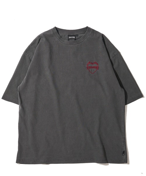THRASHER（スラッシャー）の「【THRASHER / スラッシャー】ピグメント バーニングハートロゴ クルーネックTシャツ（Tシャツ/カットソー・メンズ・グレー系1/ピンク/ブラウン/サックスブルー/グレー系2/グレー・MEDIUM/X-LARGE/LARGE）」の11枚目の写真