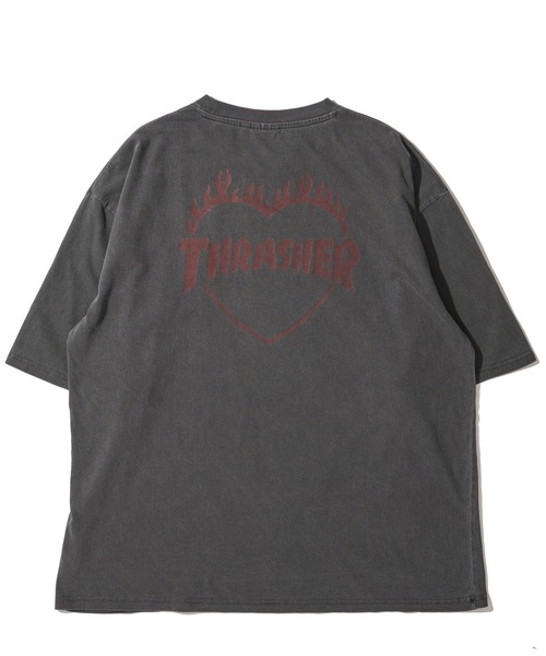 THRASHER（スラッシャー）の「【THRASHER / スラッシャー】ピグメント バーニングハートロゴ クルーネックTシャツ（Tシャツ/カットソー・メンズ・グレー系1/ピンク/ブラウン/サックスブルー/グレー系2/グレー・MEDIUM/X-LARGE/LARGE）」の12枚目の写真