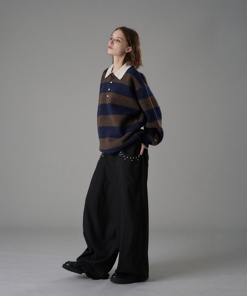 CLASSIC BORDER KNIT POLO / クラシックボーダーニットポロ（ニット