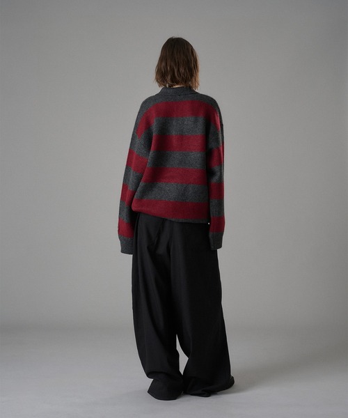 と*む様 クラシックボーダーニットポロ CLASSIC BORDER KNIT POLO / クラシックボーダーニットポロ（ニット