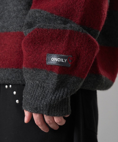 ONCILY（オンシェリー）の「CLASSIC BORDER KNIT POLO / クラシックボーダーニットポロ（ニット/セーター・メンズ・ネイビー/レッド/チャコールグレー・SMALL/MEDIUM/LARGE）」の11枚目の写真