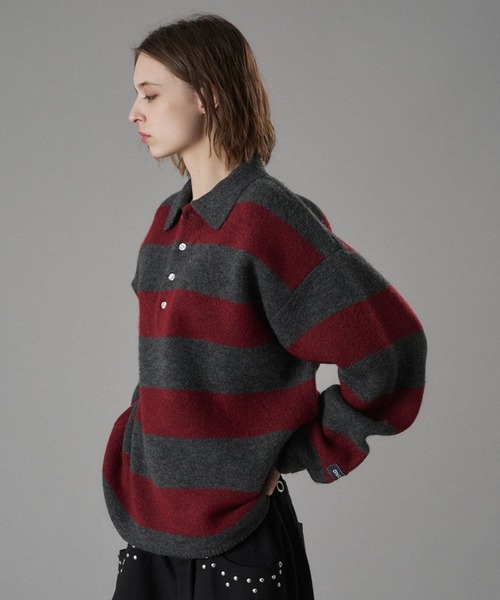 CLASSIC BORDER KNIT POLO / クラシックボーダーニットポロ（ニット