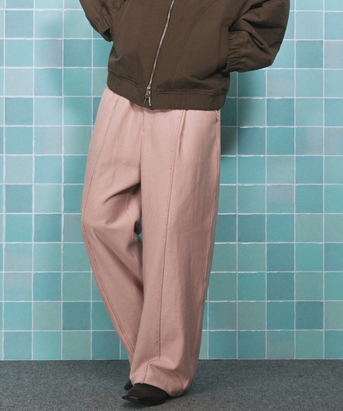 MAISON SPECIAL（メゾンスペシャル）の「《UNISEX》Heavy-Weight Sweat Prime-Wide Pin tuck Easy Pants/ヘビーウェイトスウェットプライムワイドピンタックイージーパンツ【MAISON SPECIAL/メゾンスペシャル】（スウェットパンツ・メンズ・ブラック/ライトブルー/ピンク/オフホワイト/グレー・0/1/2）」の5枚目の写真