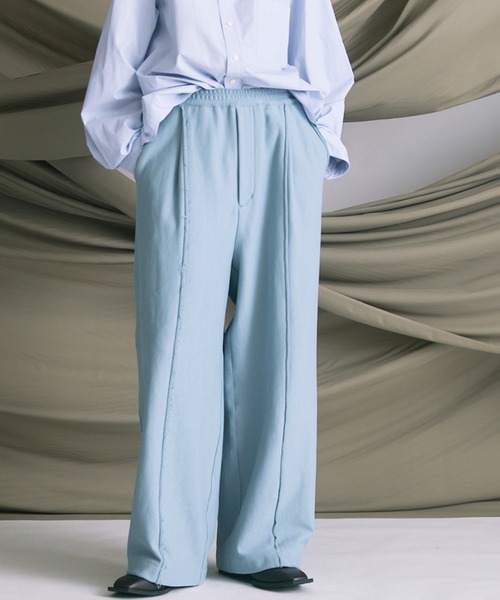 MAISON SPECIAL（メゾンスペシャル）の「《UNISEX》Heavy-Weight Sweat Prime-Wide Pin tuck Easy Pants/ヘビーウェイトスウェットプライムワイドピンタックイージーパンツ【MAISON SPECIAL/メゾンスペシャル】（スウェットパンツ・メンズ・ブラック/ライトブルー/ピンク/オフホワイト/グレー・0/1/2）」の4枚目の写真