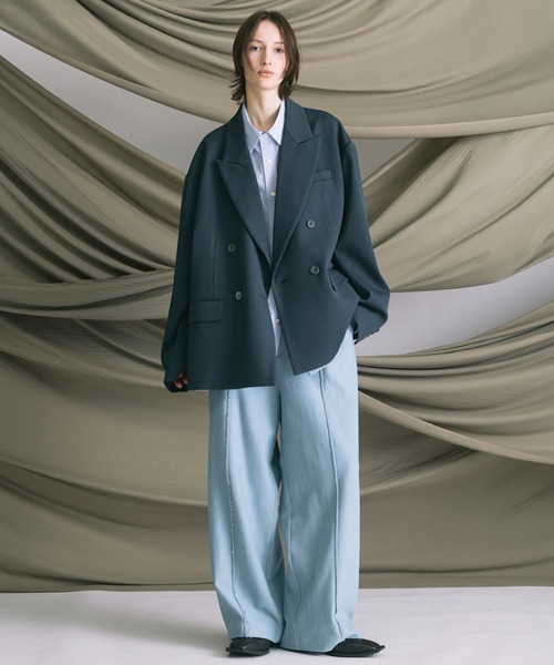 MAISON SPECIAL（メゾンスペシャル）の「《UNISEX》Heavy-Weight Sweat Prime-Wide Pin tuck Easy Pants/ヘビーウェイトスウェットプライムワイドピンタックイージーパンツ【MAISON SPECIAL/メゾンスペシャル】（スウェットパンツ・メンズ・ブラック/ライトブルー/ピンク/オフホワイト/グレー・0/1/2）」の7枚目の写真