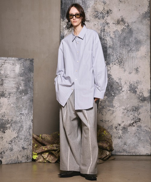 MAISON SPECIAL（メゾンスペシャル）の「《UNISEX》Heavy-Weight Sweat Prime-Wide Pin tuck Easy Pants/ヘビーウェイトスウェットプライムワイドピンタックイージーパンツ【MAISON SPECIAL/メゾンスペシャル】（スウェットパンツ・メンズ・ブラック/ライトブルー/ピンク/オフホワイト/グレー・0/1/2）」の9枚目の写真