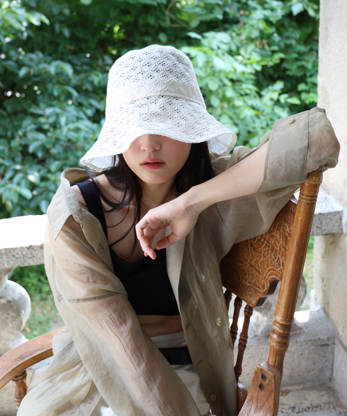 PAUL&ALICE（ポール&アリス）の「OVERSIZED SHEER SHIRT / KHAKI（シャツ/ブラウス・レディース・カーキ・FREE）」の5枚目の写真