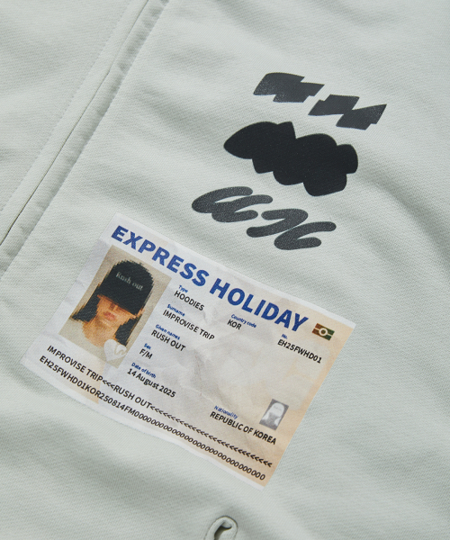 Express Holiday(エクスプレスホリデー)の「パスポートフードジップアップ_スカイブルー(パーカー・レディース・その他・1/2/3)」の3枚目の写真