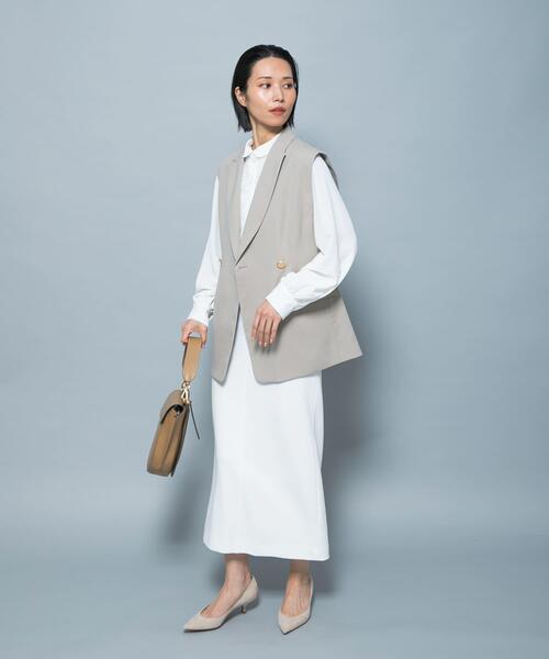 URBAN RESEARCH ROSSO WOMEN(アーバンリサーチ ロッソ)の「防シワシャンブレーツイルダブルジレ(ベスト・レディース・ベージュ系その他/ブラック・FREE)」の7枚目の写真
