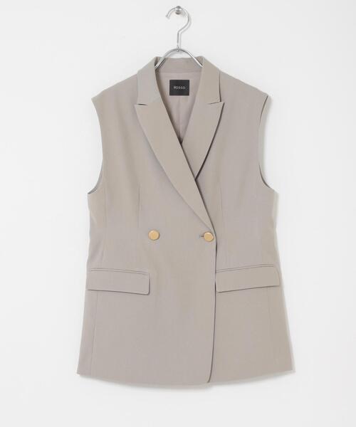 URBAN RESEARCH ROSSO WOMEN(アーバンリサーチ ロッソ)の「防シワシャンブレーツイルダブルジレ(ベスト・レディース・ベージュ系その他/ブラック・FREE)」の8枚目の写真