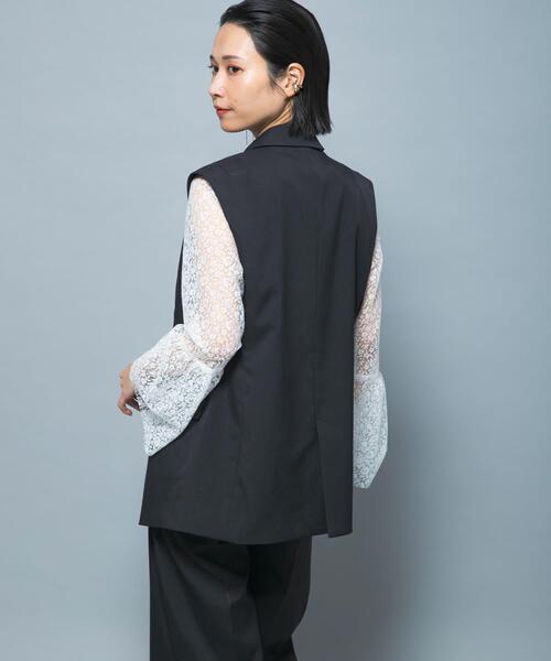 URBAN RESEARCH ROSSO WOMEN(アーバンリサーチ ロッソ)の「防シワシャンブレーツイルダブルジレ(ベスト・レディース・ベージュ系その他/ブラック・FREE)」の13枚目の写真