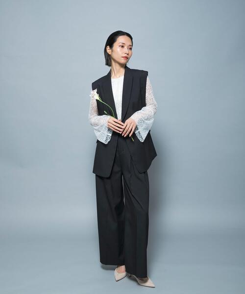 URBAN RESEARCH ROSSO WOMEN(アーバンリサーチ ロッソ)の「防シワシャンブレーツイルダブルジレ(ベスト・レディース・ベージュ系その他/ブラック・FREE)」の14枚目の写真
