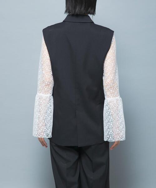 URBAN RESEARCH ROSSO WOMEN(アーバンリサーチ ロッソ)の「防シワシャンブレーツイルダブルジレ(ベスト・レディース・ベージュ系その他/ブラック・FREE)」の17枚目の写真